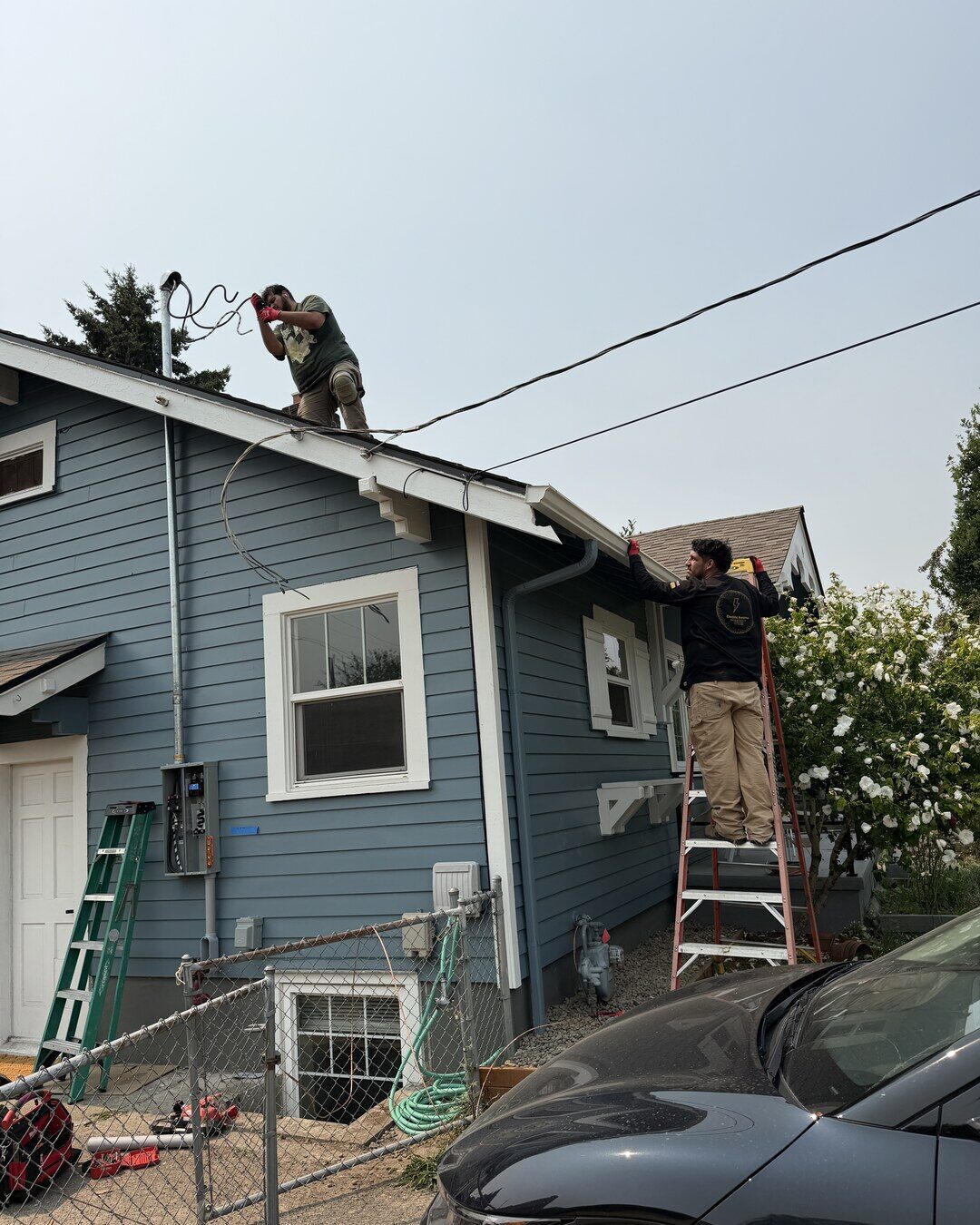 Electric Avenue crew on an emergency service call in Portland