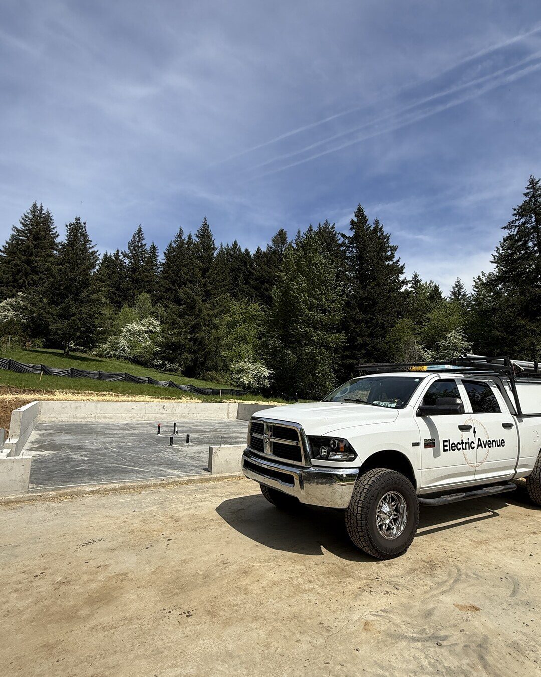 Electric Avenue service truck on a Portland job site